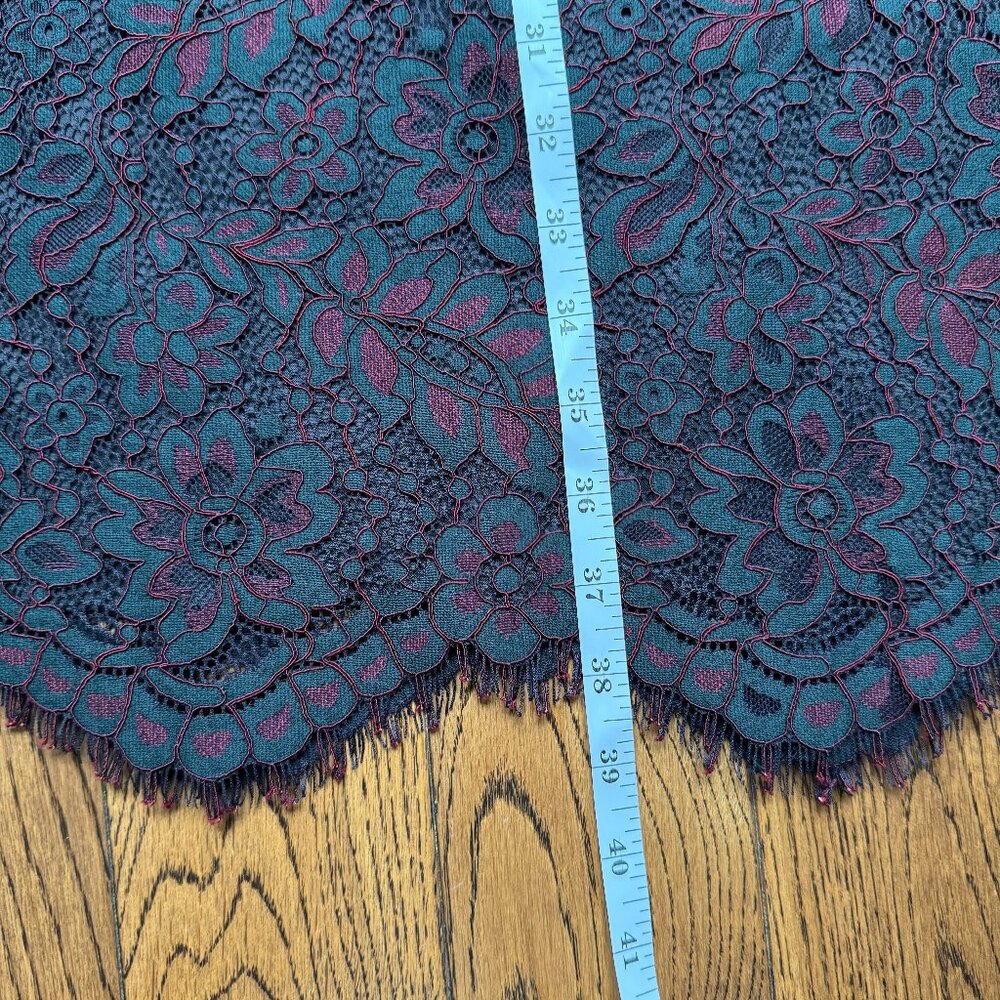 Brooks Brothers Women's Lace Overlay Dress Black and Burgundy Size 14 - Picture 8 of 11